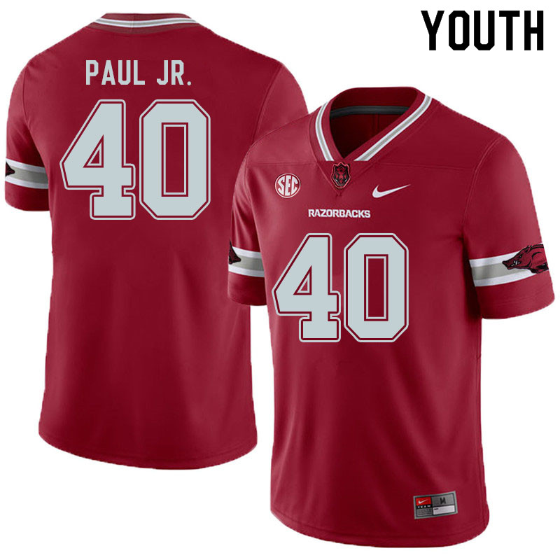 Youth #40 Chris Paul Jr. Arkansas Razorbacks College Football Jerseys Sale-Alternate Cardinal